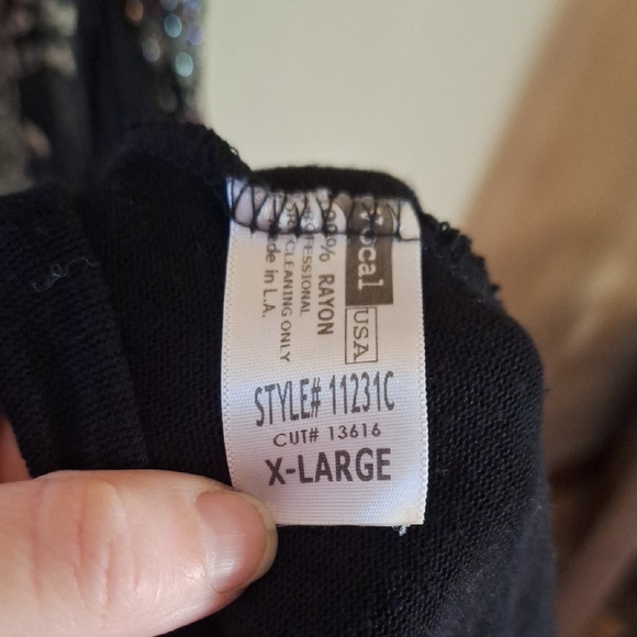 Vocal Black Long Sleeve Dress with Floral Accents - Picture 4 of 6